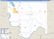 Jefferson County Wall Map Basic Style