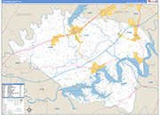 Jefferson Wall Map Basic Style