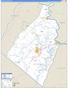 Jefferson County Wall Map Basic Style