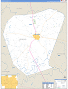 Jenkins County Wall Map Basic Style