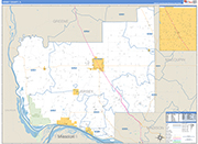 Jersey County Wall Map Basic Style