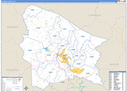 Johnson County Wall Map Basic Style