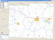 Johnson County Wall Map Basic Style
