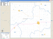 Johnson County Wall Map Basic Style