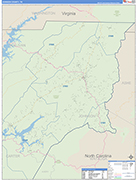 Johnson County Wall Map Basic Style