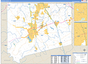 Johnson County Wall Map Basic Style