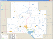 Johnston County Wall Map Basic Style