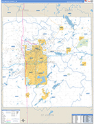 Kalamazoo County Wall Map Basic Style