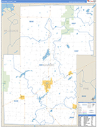 Kanabec County Wall Map Basic Style