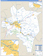 Kanawha County Wall Map Basic Style