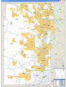 Kane County Wall Map Basic Style