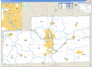 Kankakee County Wall Map Basic Style