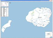 Kauai County Wall Map Basic Style