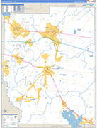 Kaufman County Wall Map Basic Style