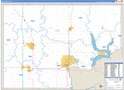Kay County Wall Map Basic Style