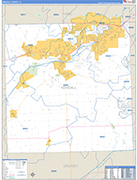 Kendall County Wall Map Basic Style
