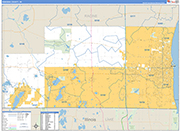 Kenosha County Wall Map Basic Style