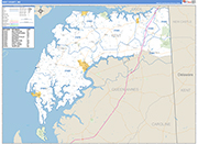 Kent County Wall Map Basic Style