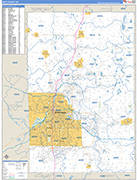 Kent County Wall Map Basic Style