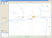 Kimball County Wall Map Basic Style