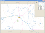Kimble County Wall Map Basic Style