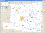Knox County Wall Map Basic Style