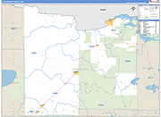 Koochiching County Wall Map Basic Style