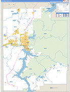 Kootenai Wall Map Basic Style