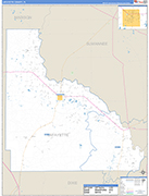 Lafayette County Wall Map Basic Style