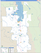 Lake County Wall Map Basic Style