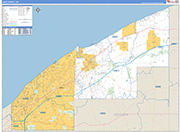 Lake County Wall Map Basic Style