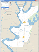 Lake Wall Map Basic Style