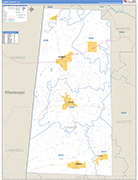 Lamar County Wall Map Basic Style