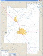 Lamar County Wall Map Basic Style