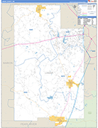 Lamar County Wall Map Basic Style