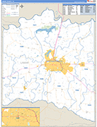 Lamar County Wall Map Basic Style