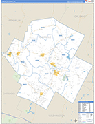 Lamoille County Wall Map Basic Style