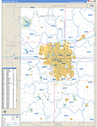Lancaster County Wall Map Basic Style
