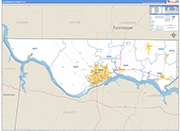Lauderdale County Wall Map Basic Style