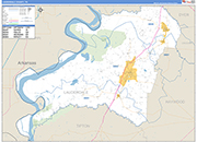 Lauderdale Wall Map Basic Style