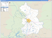 Laurel County Wall Map Basic Style