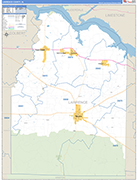 Lawrence County Wall Map Basic Style