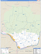 Lawrence County Wall Map Basic Style
