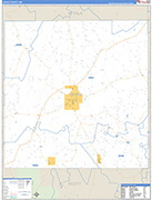 Leake County Wall Map Basic Style