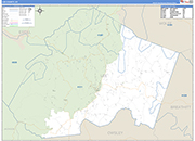 Lee County Wall Map Basic Style