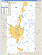 Lee County Wall Map Basic Style
