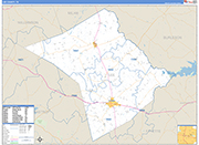 Lee County Wall Map Basic Style