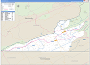 Lee County Wall Map Basic Style