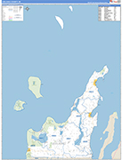 Leelanau County Wall Map Basic Style