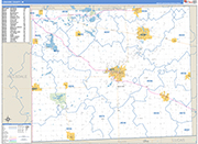 Lenawee County Wall Map Basic Style